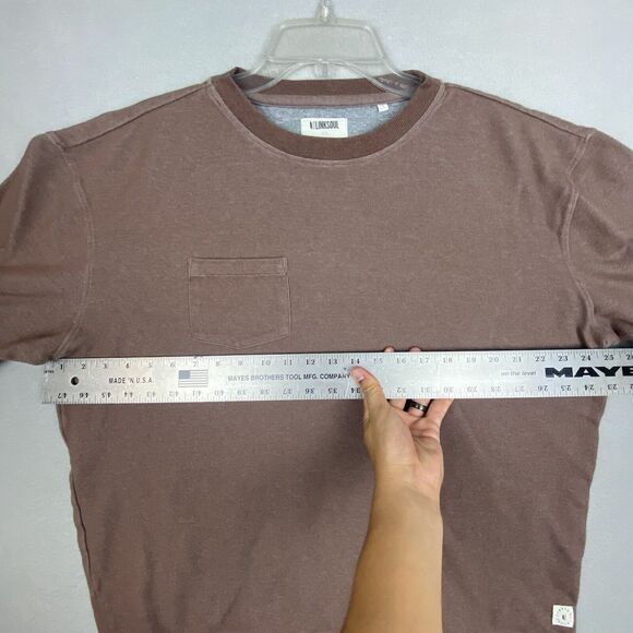 Linksoul Sweatshirt Mens XL Red Brown Pocket Pullover Crew Knit Casual Jacket - Picture 4 of 8